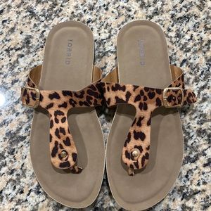Never Worn Torrid Leopard Print Sandals Size 9ww